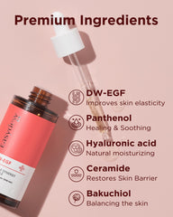 EASYDEW DW-EGF serum label close-up highlighting peptides