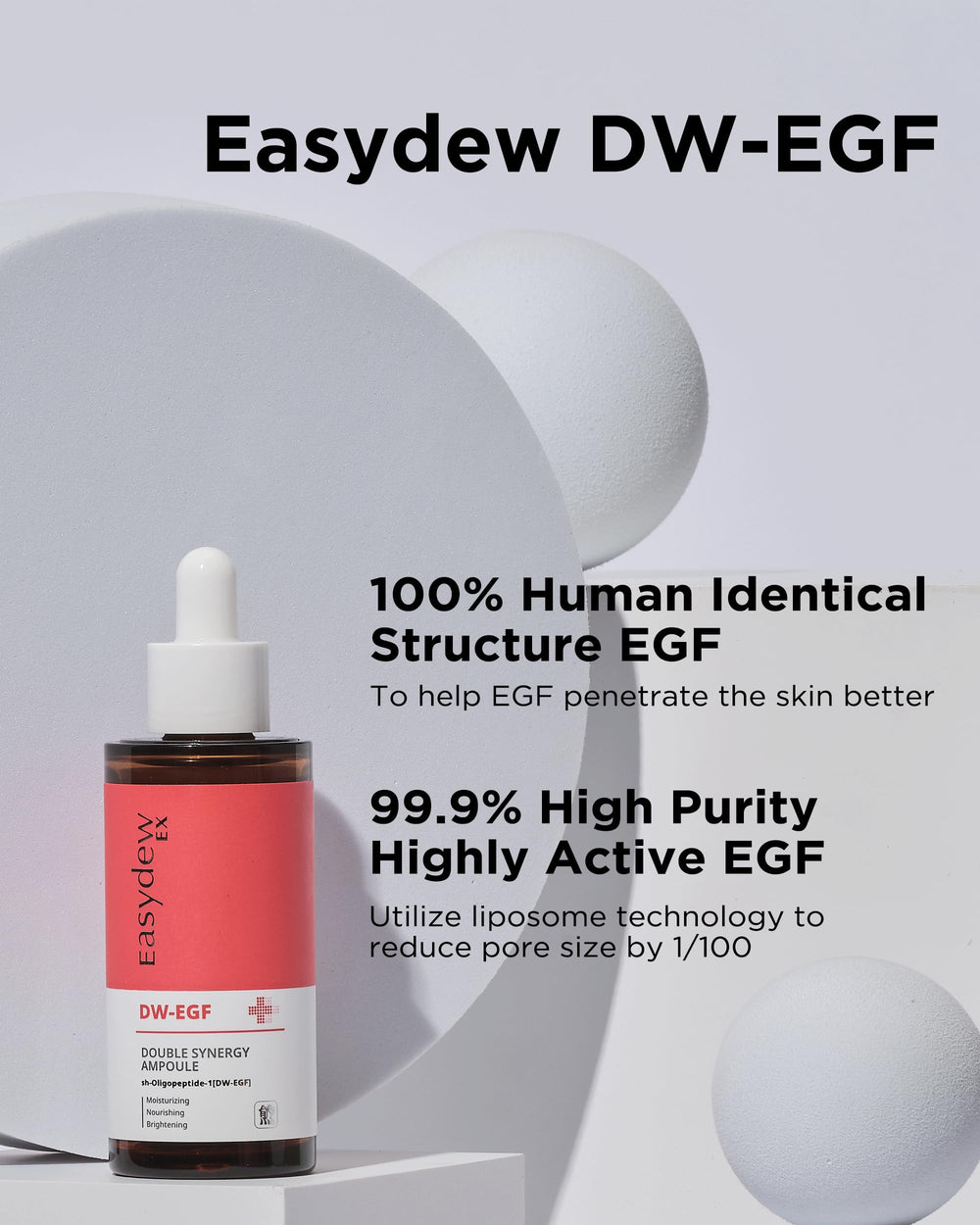 EASYDEW DW-EGF serum texture on skin delivering a smooth glow