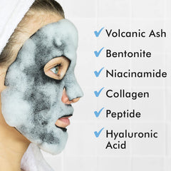Ebanel carbonated bubble mask foaming action activates to lift impurities