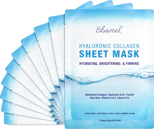 Ebanel collagen mask – instant brightening with hyaluronic acid for radiant hydration.