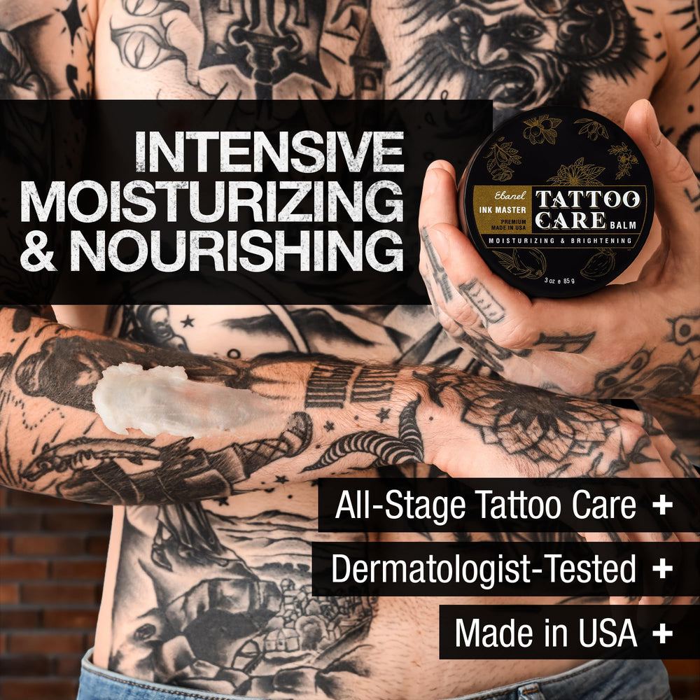 Ebanel Ink Master Tattoo Balm ingredients and texture close-up.