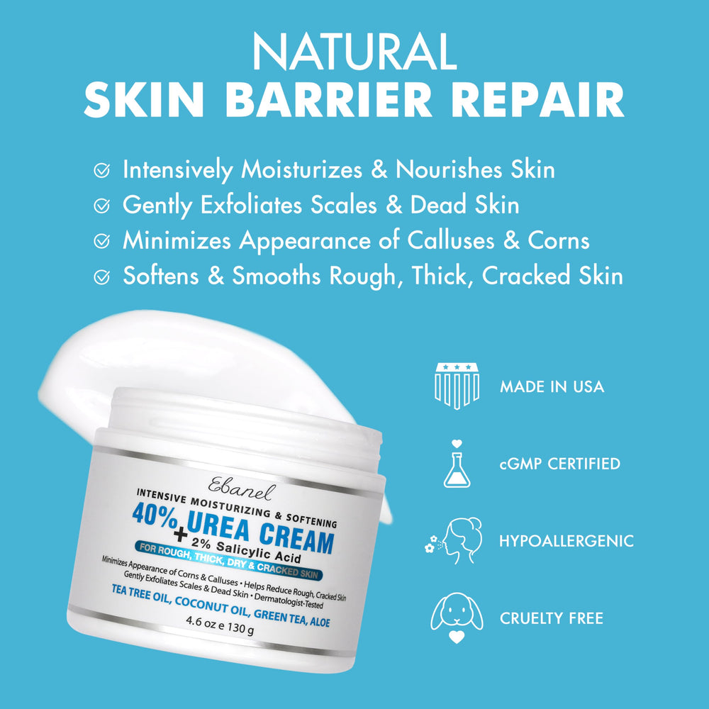 Ebanel Urea Cream 40% application on cracked heels