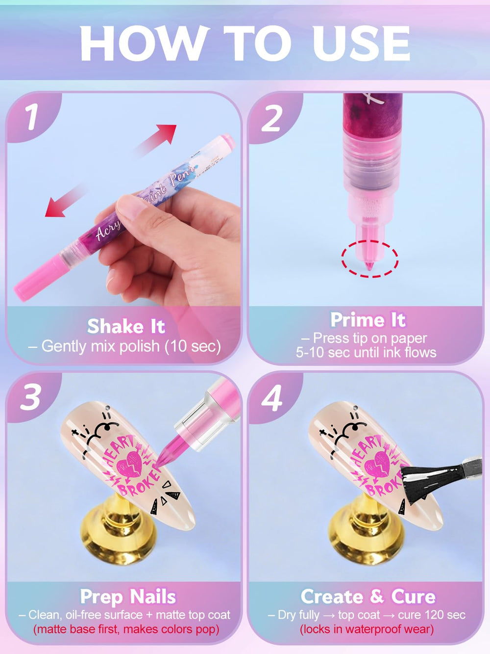 EBANKU waterproof long-lasting wear resists chipping during daily activities.