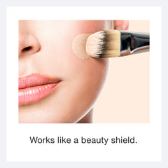 Ecco Bella foundation applied on face for a radiant even complexion