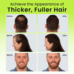 Eclipse Hair Fibers Dark Blonde application demonstrates fast thinning spot coverage.