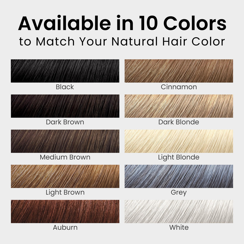 Eclipse Hair Fibers Dark Blonde before-after comparison shows noticeable fullness.