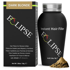 Eclipse Hair Fibers Dark Blonde bottle ready for quick thinning-area concealment.