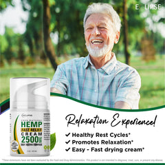 Eclipse Hemp Cream all-natural ingredients image showcases omega oils for skin health.