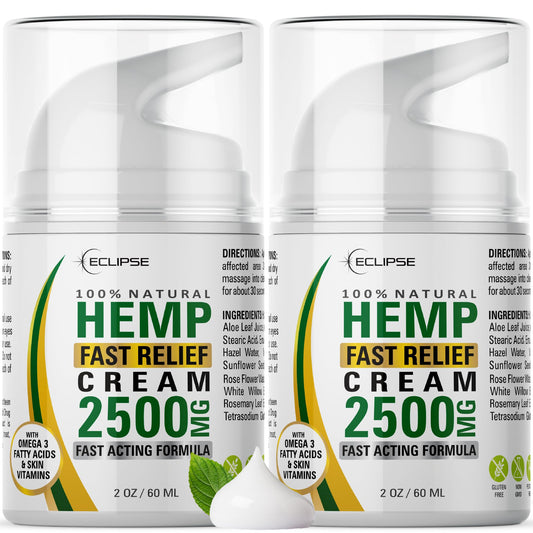 Eclipse Hemp Cream texture shows a non-greasy, fast-absorbing finish.