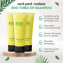 Eco Amenities biodegradable tubes, eco-friendly packaging for hospitality.