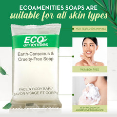 Individually wrapped bulk hotel soaps ideal for stocking.