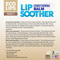 Eco Lips clean vegan formula emphasizes simple, safe ingredients