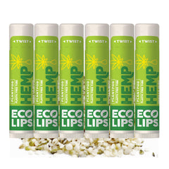 Eco Lips hemp lip balm vanilla mint tube provides moisture for dry lips.