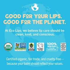Eco Lips Honey Vanilla scent on the balm tube.