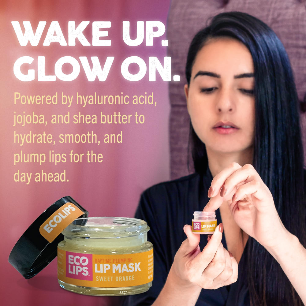 Eco Lips Intensive Overnight Lip Mask beside a nightstand for overnight nourishment.