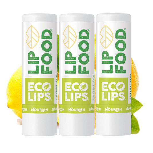 Eco Lips Lip Food Lemon Spirulina pack shows nourishing plant-based balm for daily use