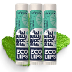 Eco Lips Sweet Mint 3-pack full tubes offer convenient vegan lip care for daily use.