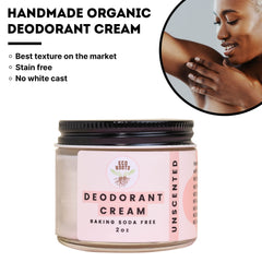 Eco Roots baking soda-free label communicates irritation-free formula