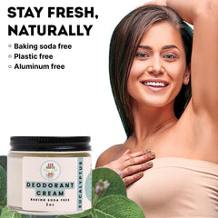 ECO ROOTS underarm application shows quick absorption with no white residue.