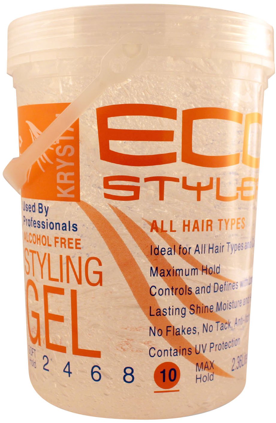 Eco Style Krystal Clear styling gel pack of 2 offers firm hold and curl definition.
