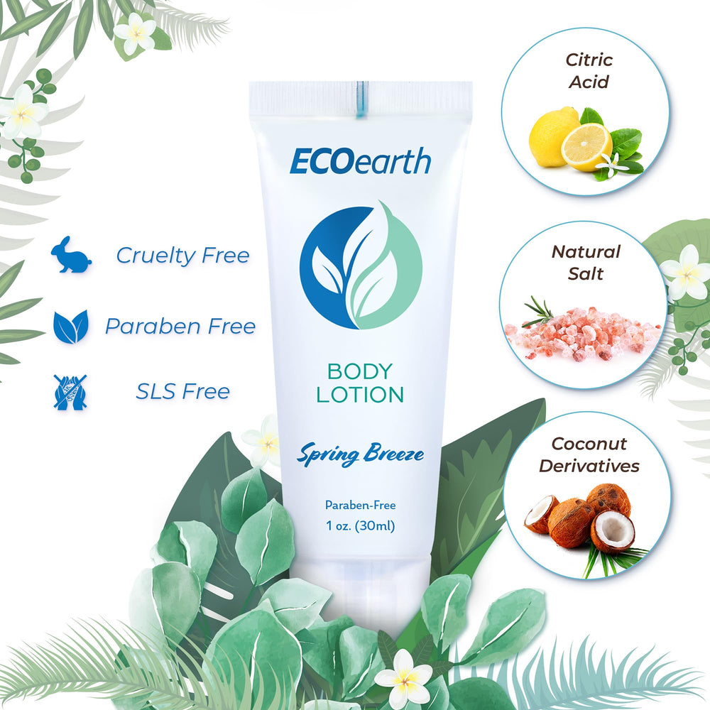 EcoEarth lotion pump top in travel size for easy application.