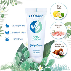 EcoEarth lotion pump top in travel size for easy application.