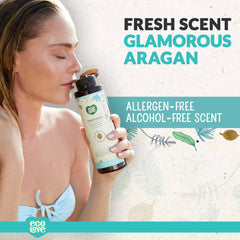 ecoLove hair conditioner application massage shows nourishing blend improving detangling.