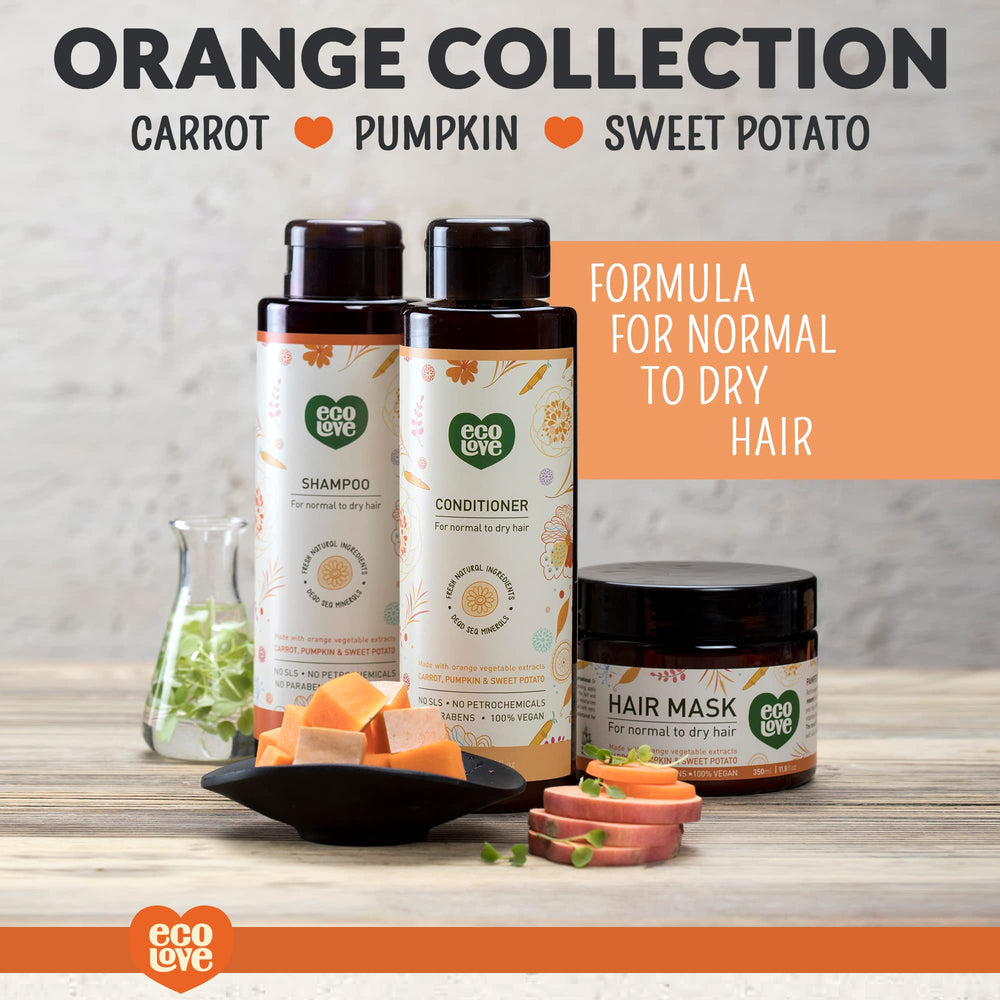 EcoLove Hair Mask organic olive oil supplies natural antioxidant conditioning.