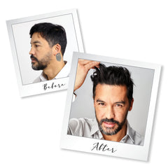 ECRU New York Defining Paste hair application shows quick restyle without adding product.