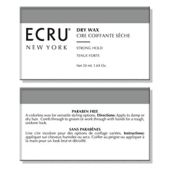 ECRU New York Dry Wax applied to wet hair for controlled texture