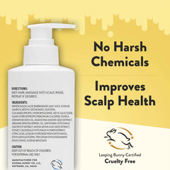 ECZEMA HONEY Nourishing Shampoo foamy lather demonstrates gentle cleansing.
