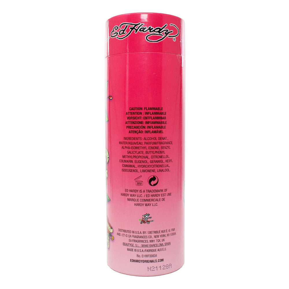 Ed Hardy for Women EDP bottle side profile highlights sleek design.