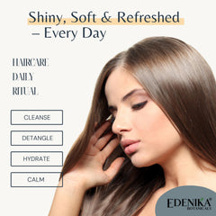 EDENIKA BOTANICALS chamomile shampoo and conditioner set on shelf