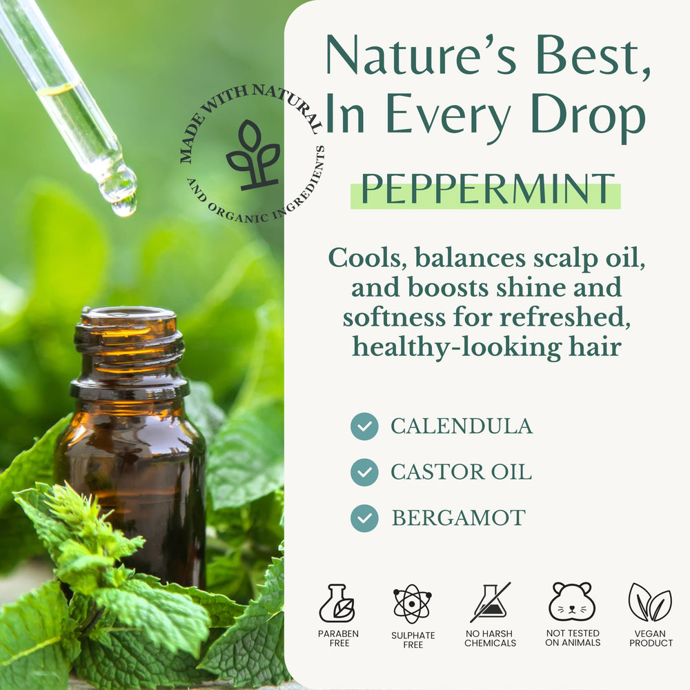 Scalp closeup with cooling sensation from EDENIKA BOTANICALS Peppermint Shampoo