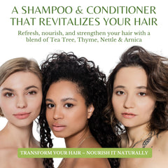 Close-up of conditioner detangling action from EDENIKA Tea Tree Conditioner