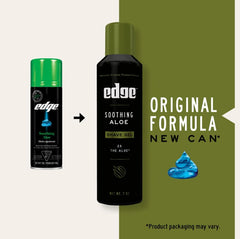Razor glide with Edge Soothing Aloe Shave Gel for comfortable shaving.