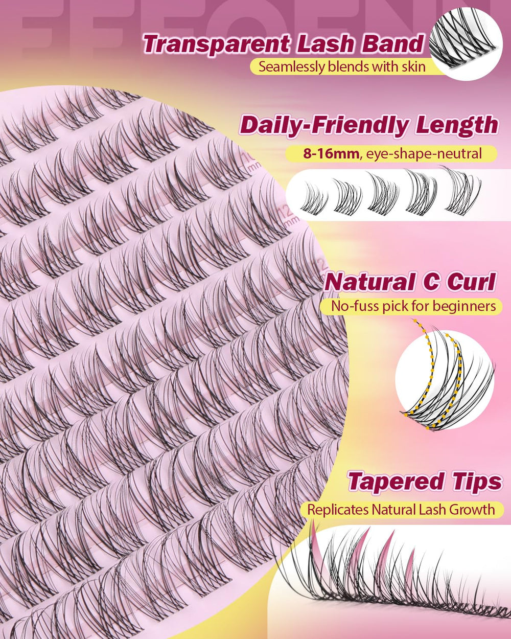 Eefofnn beginner friendly lash kit includes lash bond seal and tweezers for DIY styling.
