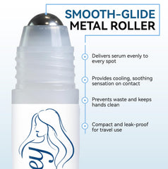 EELHOE Rosemary Serum Roll-On ingredients graphic highlights key actives.