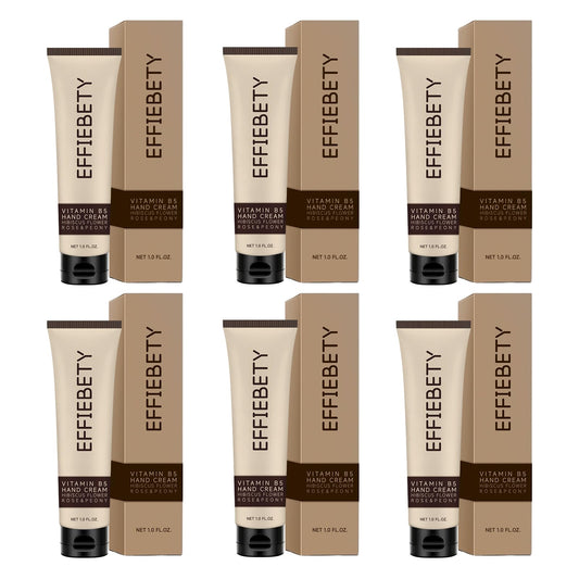 EFFIEBETY Vitamin B5 Hand Cream 6-pack box showing silky finish for soft skin