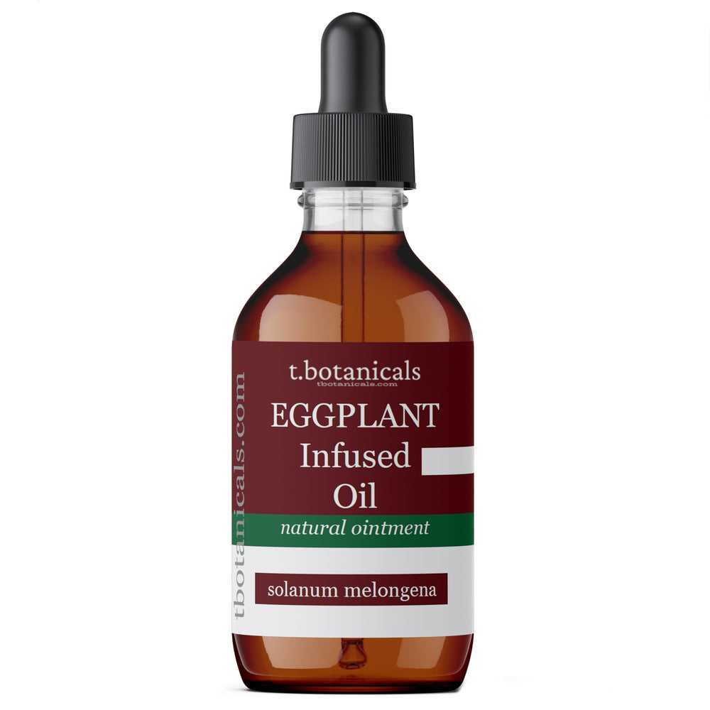 Eggplant Oil bottle pour shows easy application for broad skincare support