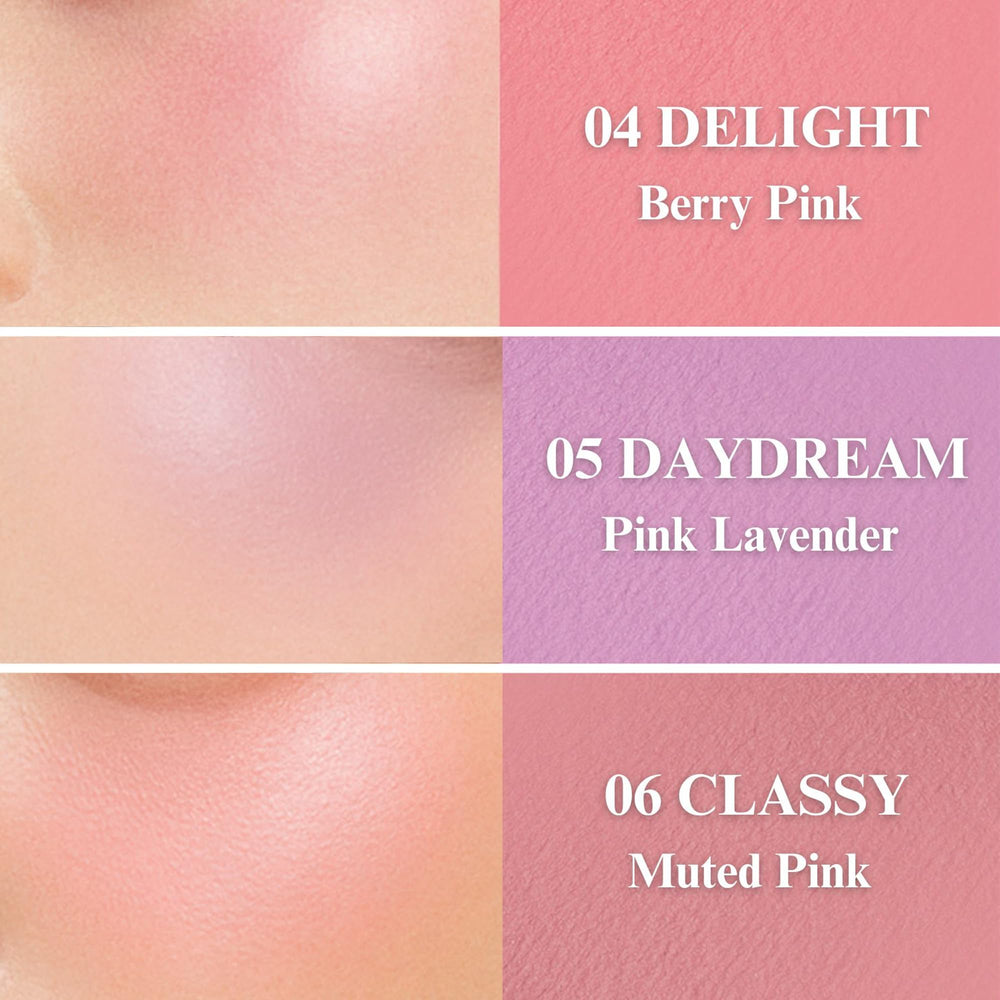 EGLIPS All Over Blusher translucent watercolor finish builds without heaviness.