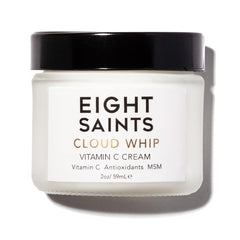 Eight Saints Cloud Whip bottle with pump showing luxurious vitamin C moisturizer for daily hydration.
