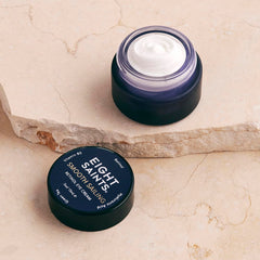 Eight Saints retinol eye cream with hyaluronic acid detail, highlighting hydration support.