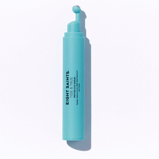 Eight Saints Tide & True eye serum bottle showing cooling gel texture for refreshed look