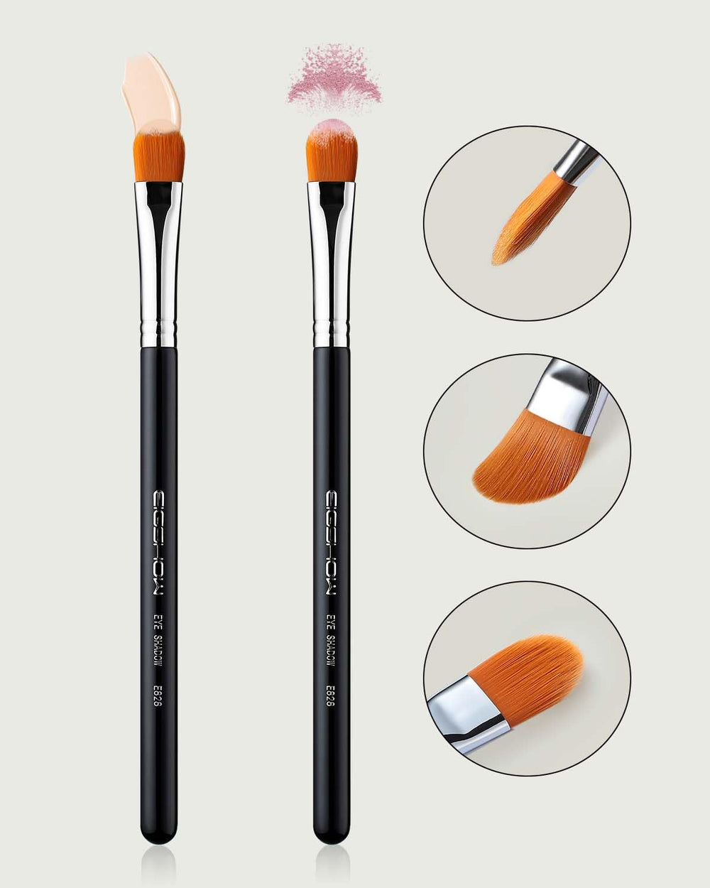 EIGSHOW eyeshadow primer brush indented design for quick primer pickup.