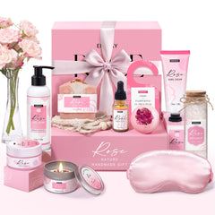 EIRNAY rose-petal soy candle for a calming home spa moment.