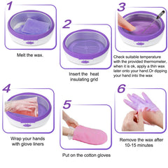 Skin appears moisturized after at-home paraffin therapy with Ejiubas.