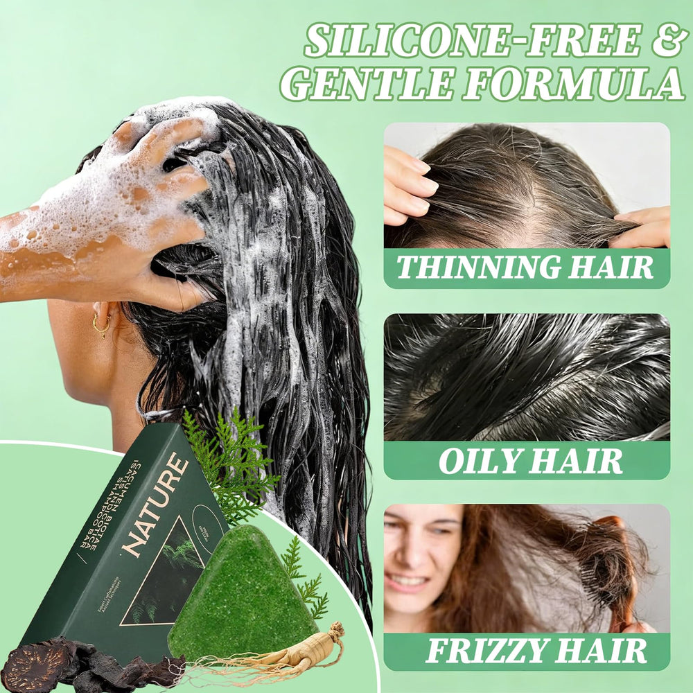 ekxzvg Nature Seven Green Soap Shampoo travel size for on-the-go use.