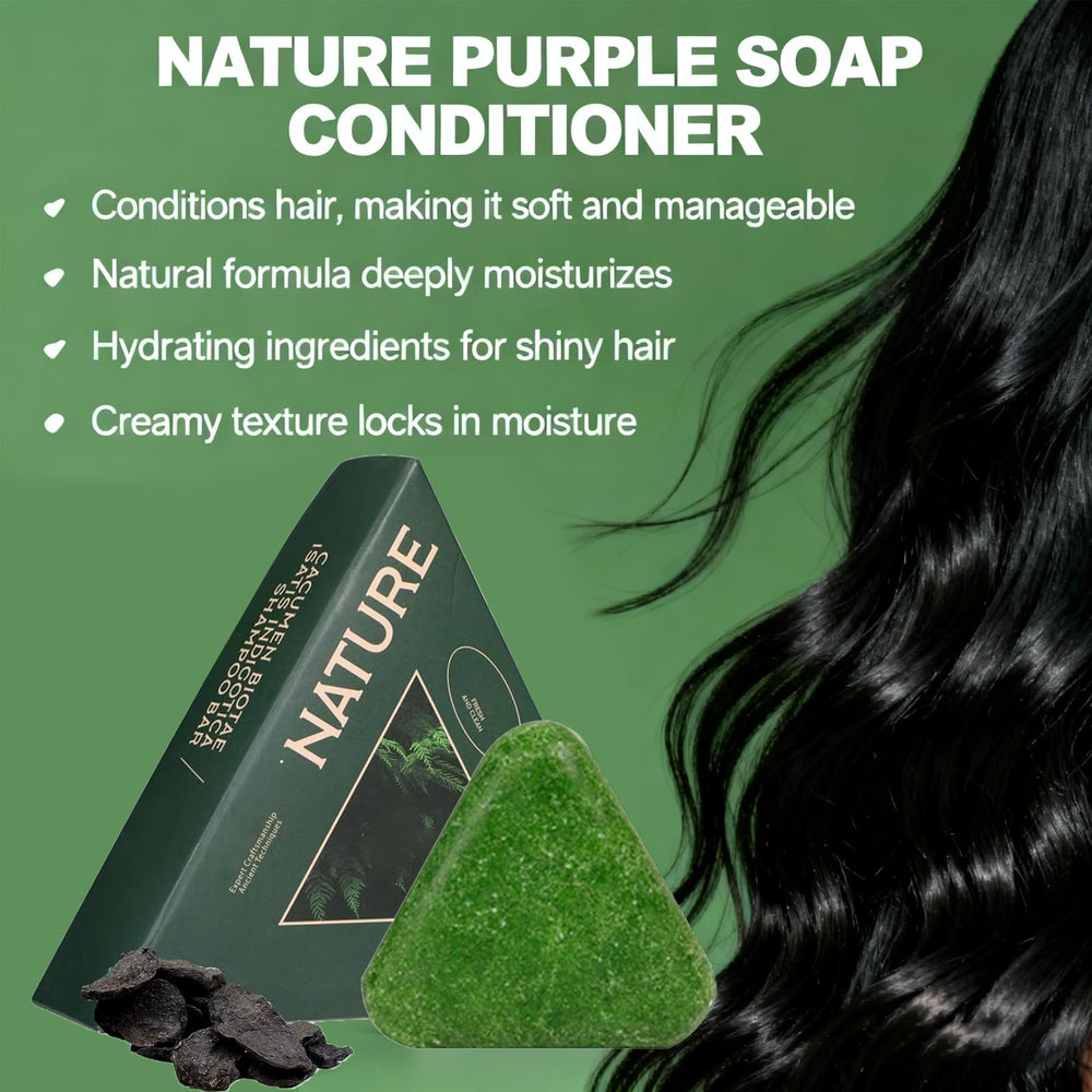 ekxzvg Nature Triangle Shampoo Bar foam shows light lather.