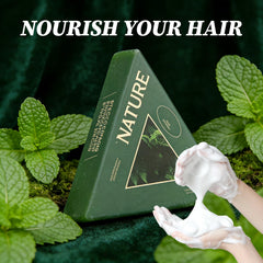 ekxzvg Nature Triangle Shampoo Bar in use during routine wash.